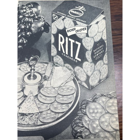 Nabisco Ritz Crackers Vintage Print Ad 1954 Continental Dessert Recipe - Picture 2 of 4